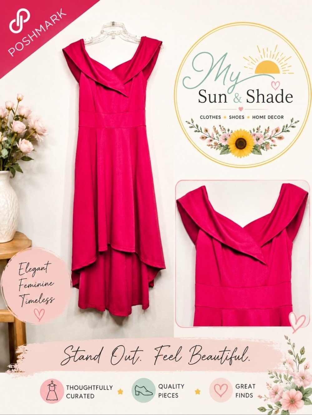 Modern Princess Pink Semi Formal Cocktail Party Dress Prom Gown